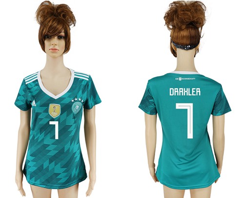 Women's Germany #7 Draxler Away Soccer Country Jersey